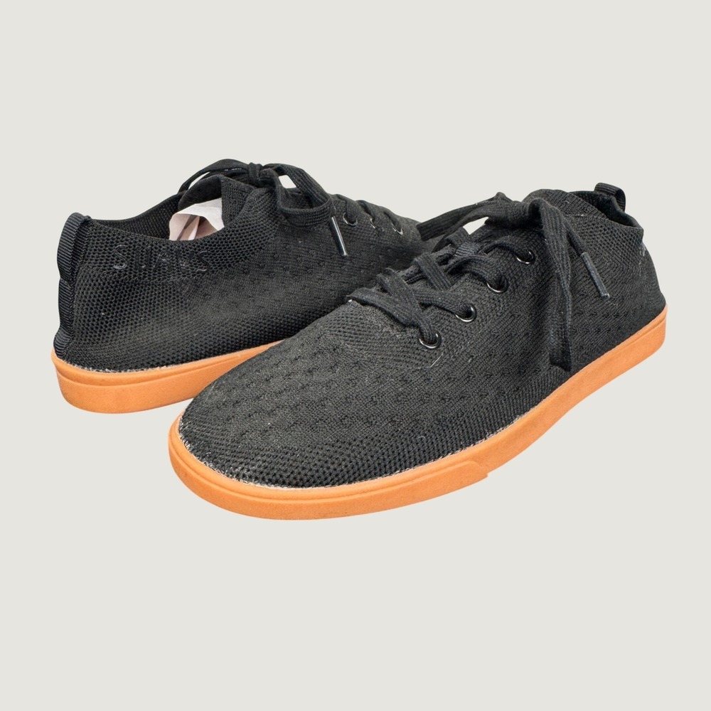 SUAVS The Zilker Black Gum Sole Knit Low Top Sneakers Womens 8.5 Mens 6.5